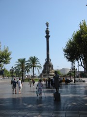 Columbus monument at the end of La Rambla