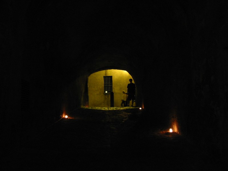 Candlelit tunnel